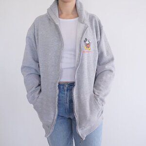Vintage '90S Walt Disney World Mickey Mouse Grey Sweatshirt Hoodie L